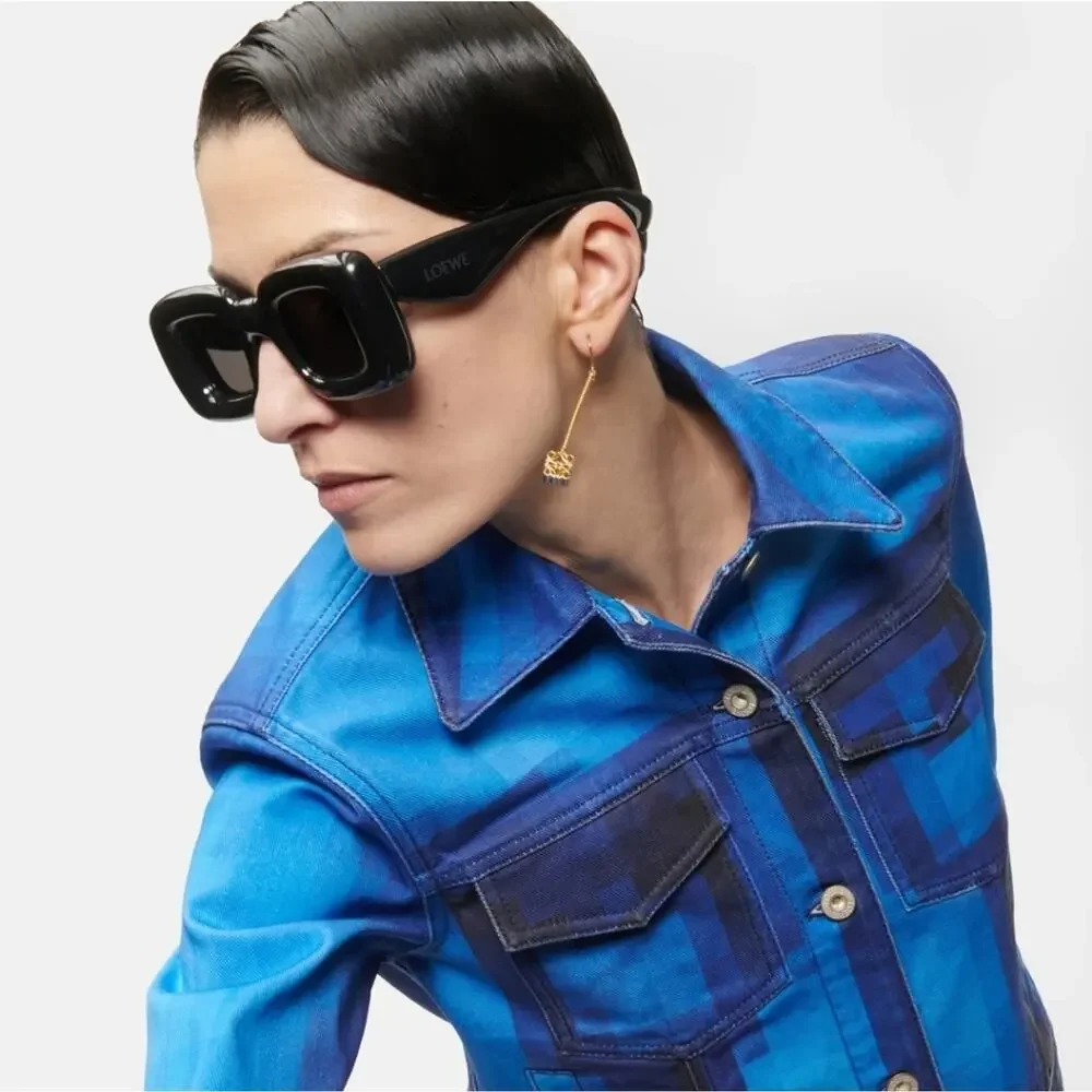New Loewe Inflated White Square Sunglasses